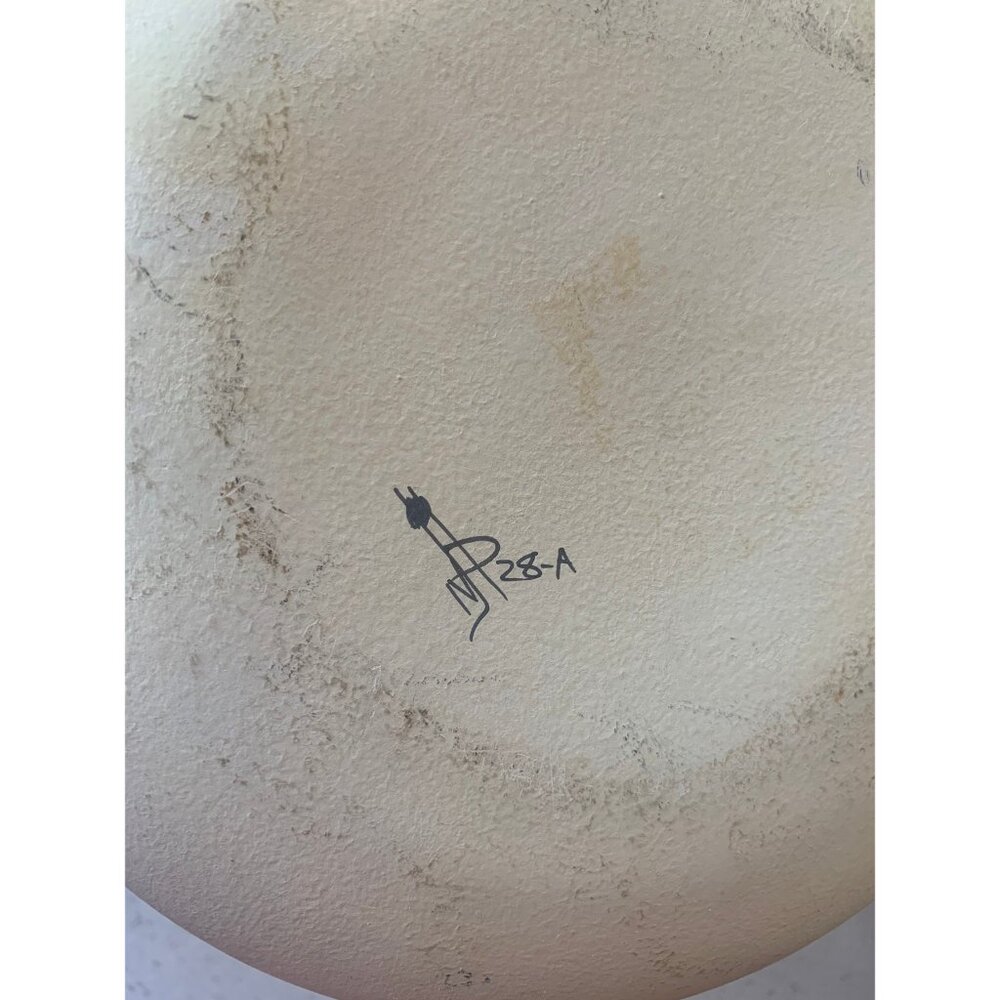 Signed Native American Ceramic Pot Vase with Raised Texture White Tan Pueblo VTG - Picture 6 of 6